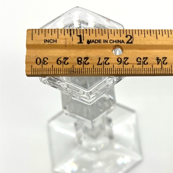 A Set of Two Vintage Val St. Lambert Belgian Crystal Candle Holders - Picture 6 of 7